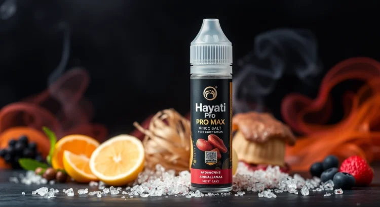 Hayati Pro Max Nic Salt vape products showcasing a variety of flavors and nicotine strengths